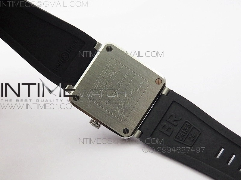 BR 03-92 SS Case V3 Black Dial 42.5mm on Rubber Strap MIYOTA 9015